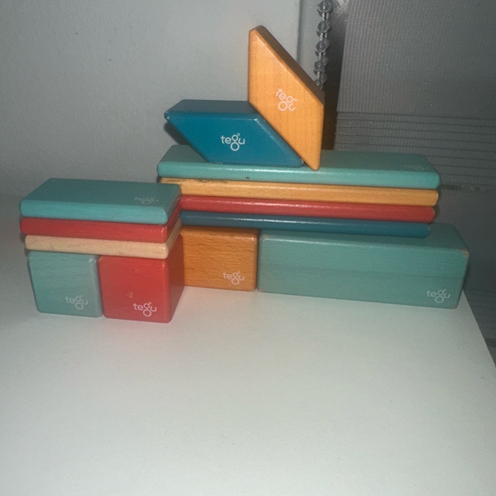Tegu  13 Piece Classic Magnetic Wooden Block Building Toy Set